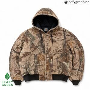 Carhartt Duck Canvas Quilted Zip-Up Camo Jacket Size S Workwear Hunting Utility